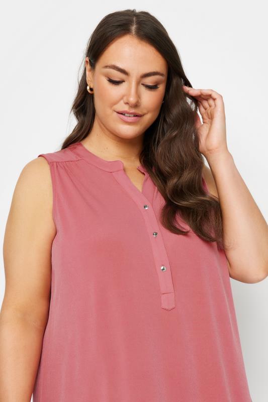 YOURS Plus Size Pink Sleeveless Blouse | Yours Clothing 4