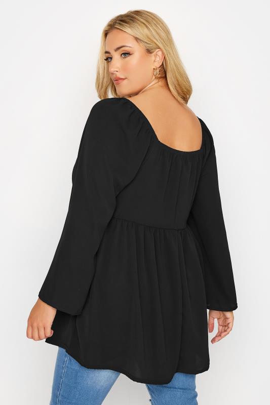 LIMITED COLLECTION Plus Size Black Ruched Blouse | Yours Clothing 4