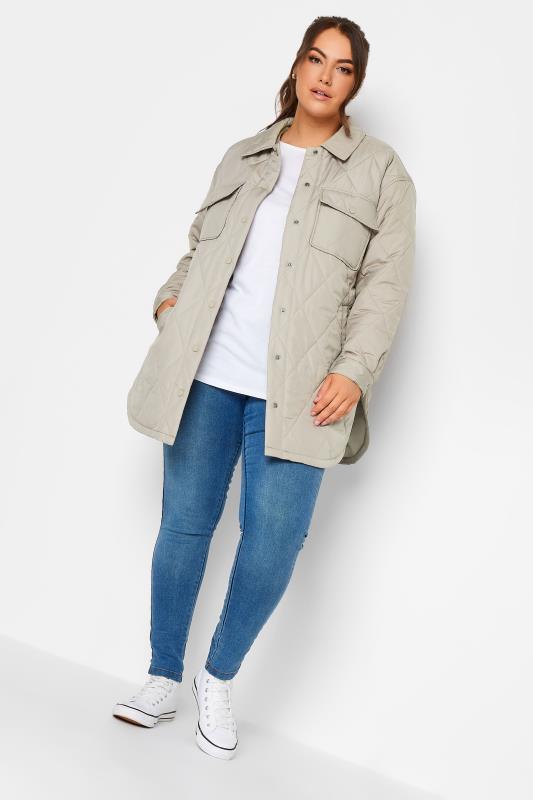 Plus Size  YOURS Curve Grey Quilted Jacket