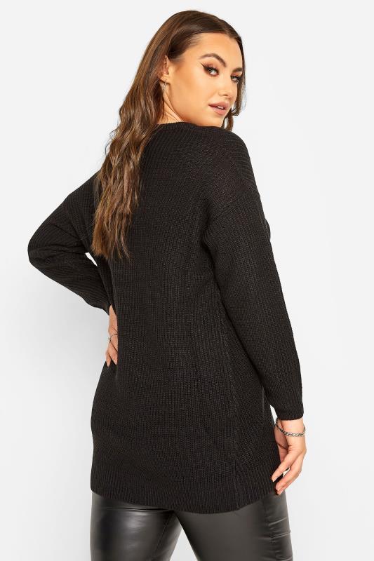 Plus Size Curve Black Essential Knitted Jumper | Yours Clothing 3