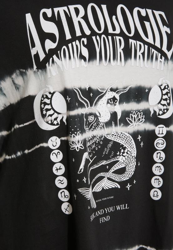 Curve Black Tie Dye 'Astrologie' Slogan Graphic T-Shirt_S.jpg