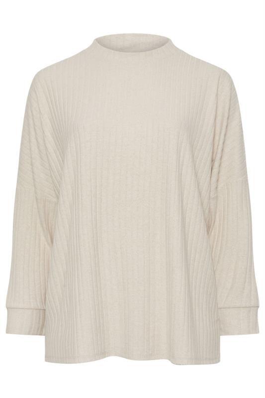 YOURS Plus Size Cream Ribbed Jumper | Yours Clothing 5