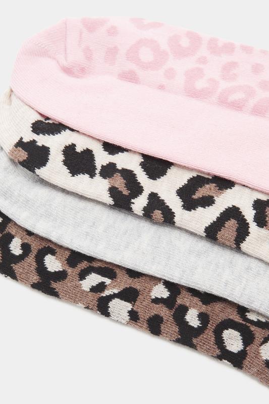 YOURSET 4 PACK Plus Size Black Animal Print Trainer Liner Socks | Yours Clothing 4