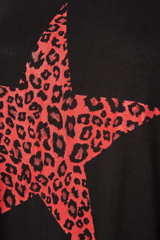 Plus Size Black & Red Animal Print Raglan Top | Yours Clothing 5