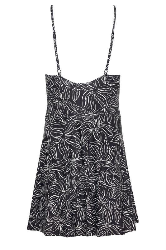 M&Co Black Floral Print Split Front Swimdress | M&Co 7