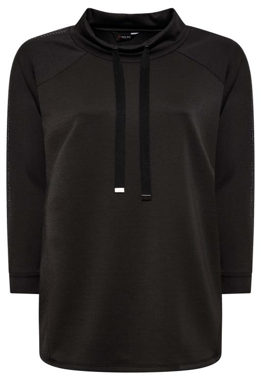 Curve Black Raglan Sequin Sleeve Sweatshirt | Yours Clothing  6