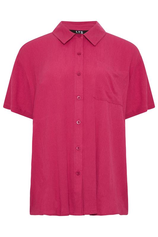 LTS Tall Womens Pink Textured Shirt | Long Tall Sallly 5