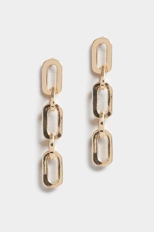 Gold Chain Drop Earrings | Yours Clothing 2