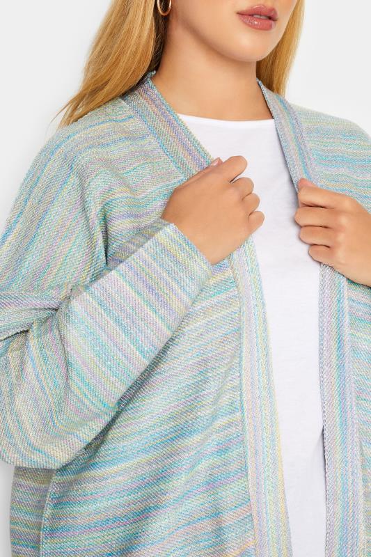 YOURS LUXURY Plus Size Pastel Blue Marl Soft Touch Cardigan | Yours Clothing 6