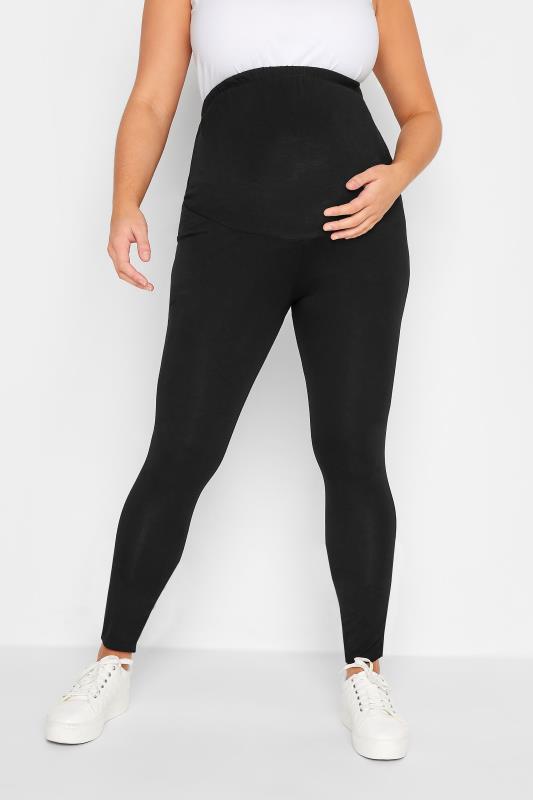 BUMP IT UP MATERNITY Plus Size Black Leggings | Yours Clothing 1