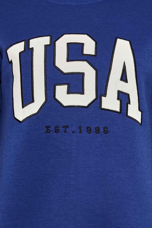 Curve Blue 'USA' Slogan Sweatshirt | Yours Clothing 5