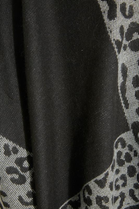 Plus Size Curve Black Leopard Print Wrap Shawl | Yours Clothing 5