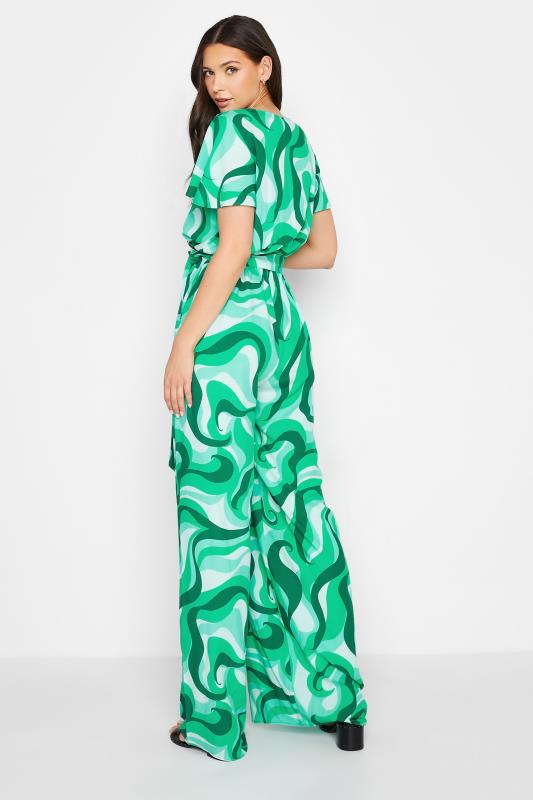 LTS Tall Women's Bright Green Swirl Print Wrap Jumpsuit | Long Tall Sally 3