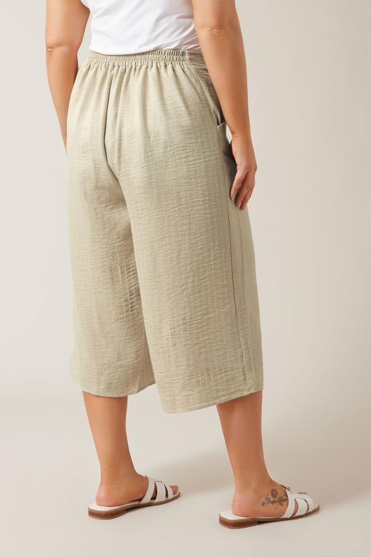 EVANS Plus Size Natural Brown Culottes | Yours Clothing 3