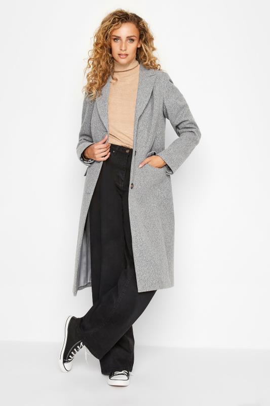 LTS Tall Women's Grey Midi Formal Coat | Long Tall Sally 1