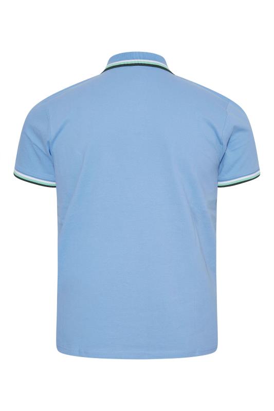 LAMBRETTA Big & Tall Blue Tipped Polo Shirt 4