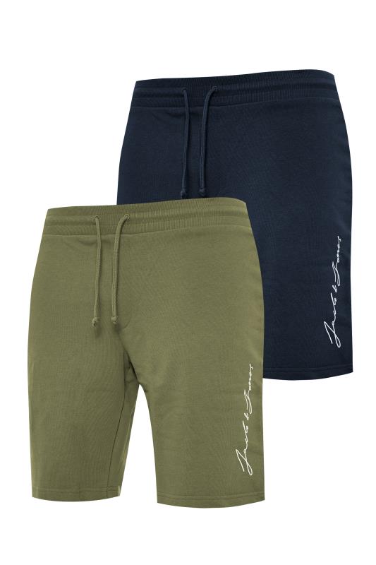  JACK & JONES Big & Tall Khaki Green 2 Pack Sweat Shorts