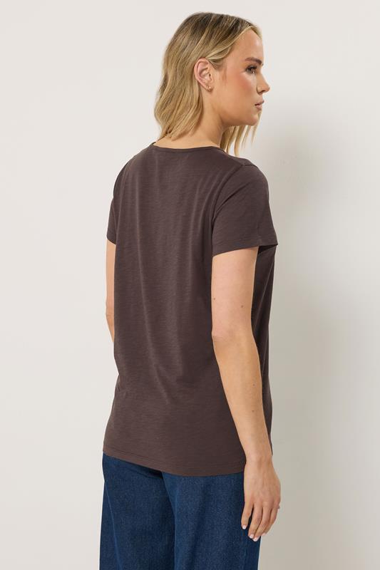 LTS Tall 3 PACK Women's Chocolate Brown & Light Blue Cotton V-Neck T-Shirts | Long Tall Sally 8