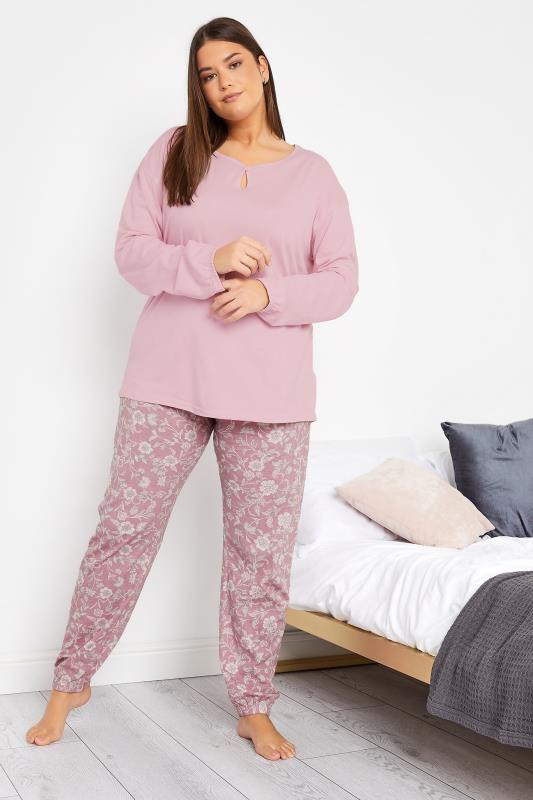 LTS Tall Women's Pink Keyhole Pyjama Top | Long Tall Sally 2