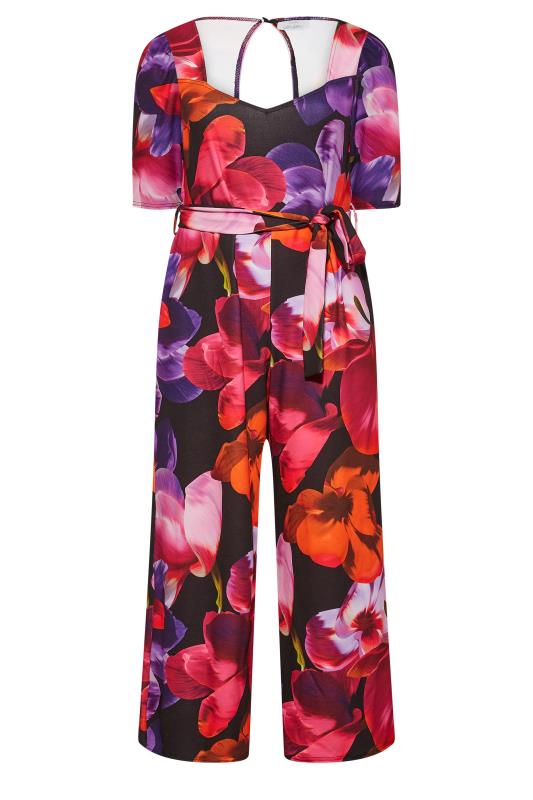 YOURS LONDON Plus Size Black Floral Sweetheart  Jumpsuit | Yours Clothing 7