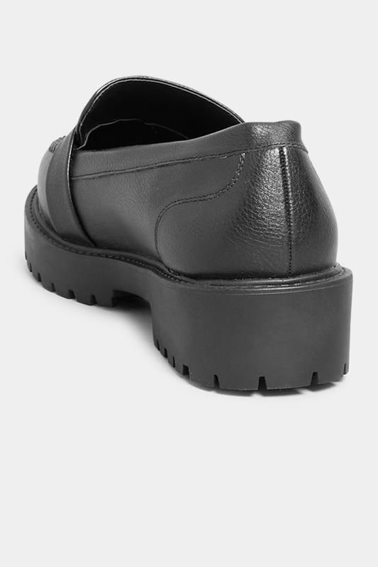 Black Buckle Chunky Loafers In Extra Wide EEE Fit | Yours Clothing 4