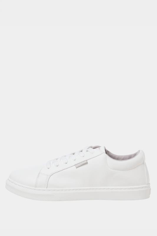JACK & JONES White Anthracite Faux Leather Trainers | BadRhino 3