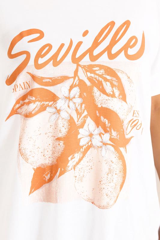 EVANS Plus Size Orange Print Modal Rich Graphic Tee | Evans 5