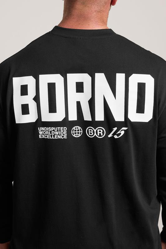 BDRNO Premium Big & Tall Black Printed Long Sleeve T-Shirt | BadRhino 7