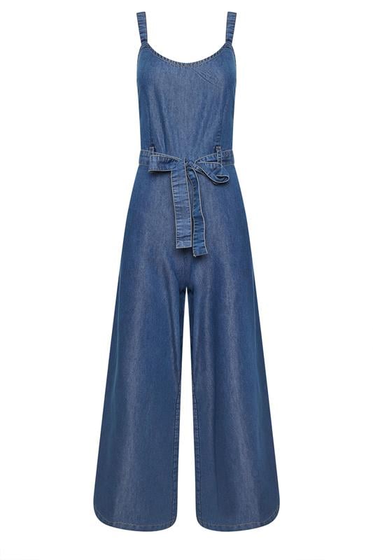 PixieGirl Petite Women's Blue Denim Wide Leg Jumpsuit | PixieGirl 6