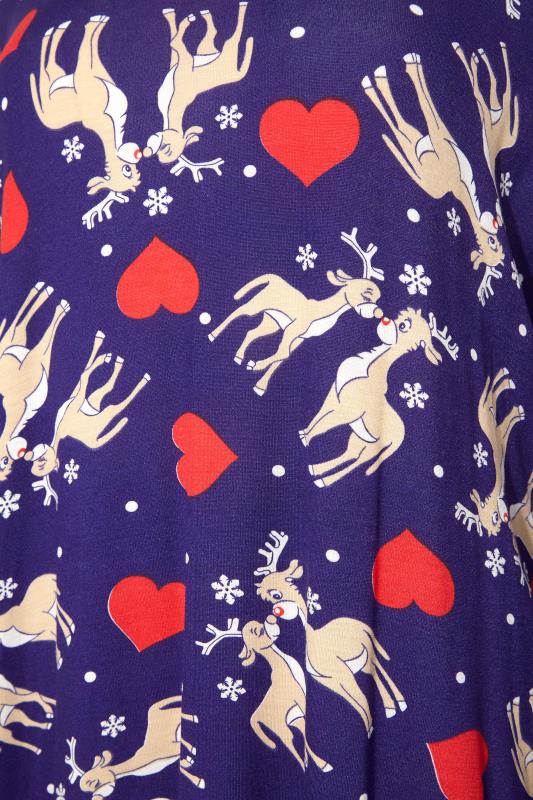 LTS Blue Reindeer Print Christmas Pyjama Set 4