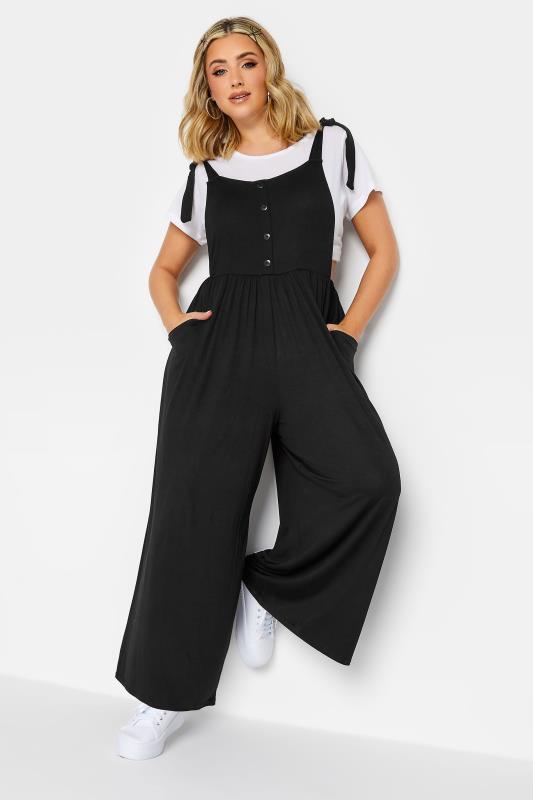  LIMITED COLLECTION Curve Black Culotte Dungarees
