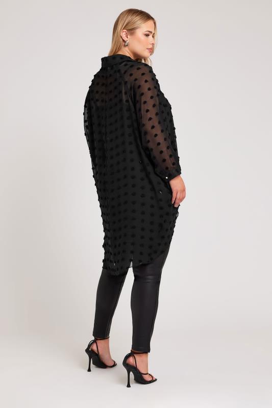 YOURS LONDON Plus Size Black Longline Batwing Sleeve Shirt  | Yours Clothing 3