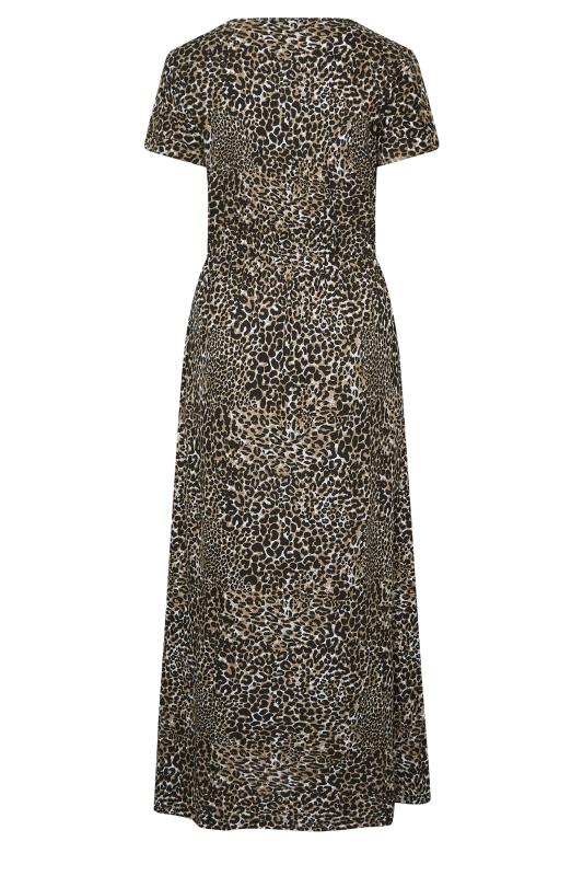 YOURS Curve Brown Leopard Print Maxi T-Shirt Dress | Yours Clothing 8