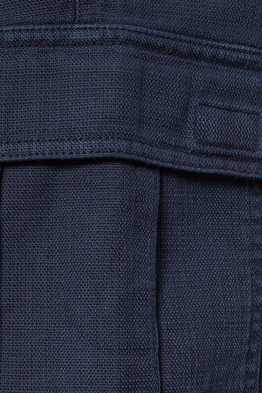 BadRhino Big & Tall Navy Blue Washed Slub Cotton Cargo Shorts | BadRhino 8