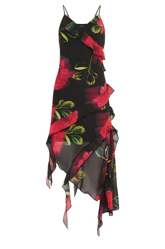 STAR Black Floral Ruffle Midi Dress | StarByJM 5