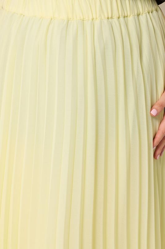 YOURS Plus Size Yellow Pleated Skirt | Yours Clothing 5