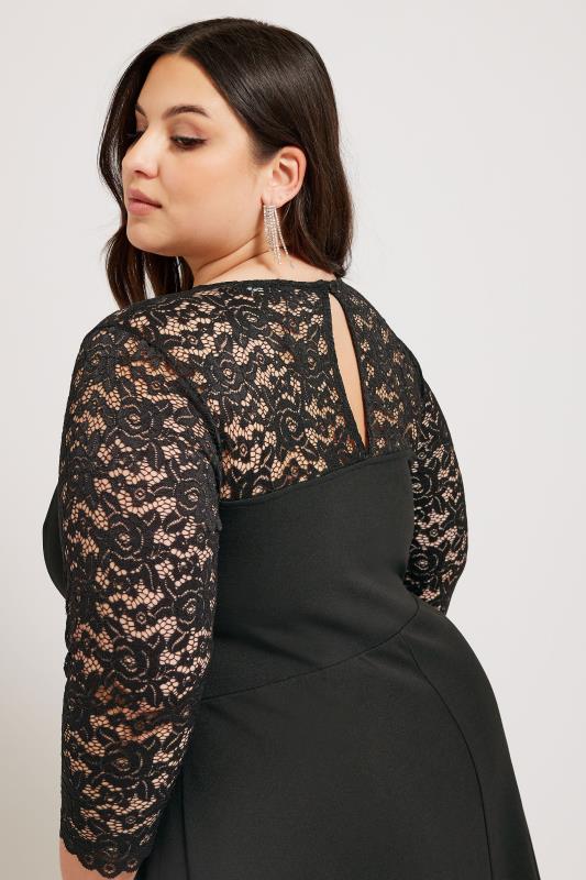 YOURS LONDON Plus Size Black Lace Sweetheart Dress | Yours Clothing 4
