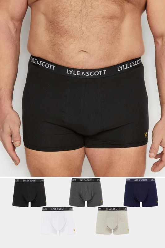  Grande Taille Lyle & Scott Big & Tall 5 PACK Black & Grey Boxers
