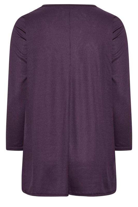 LIMITED COLLECTION Plus Size Purple Cut Out Tie Detail Top | Yours Clothing 7