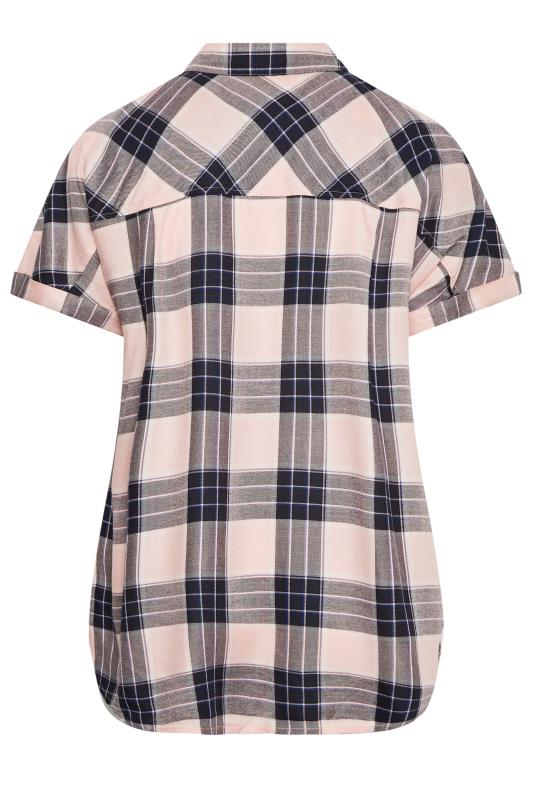 YOURS Plus Size Curve Pink Check Short Sleeve Shirt | Yours Clothing  7