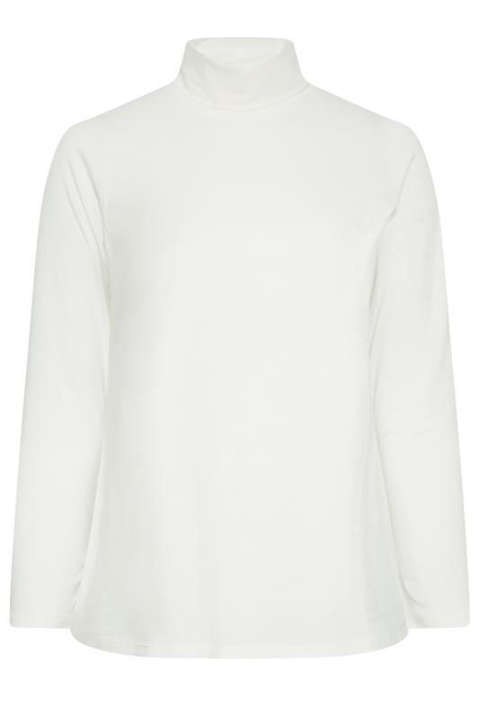 YOURS Plus Size White Long Sleeve Turtle Neck Top | Yours Clothing 5