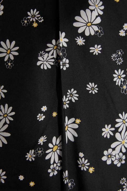 Curve Black Daisy Floral Print Culottes 4