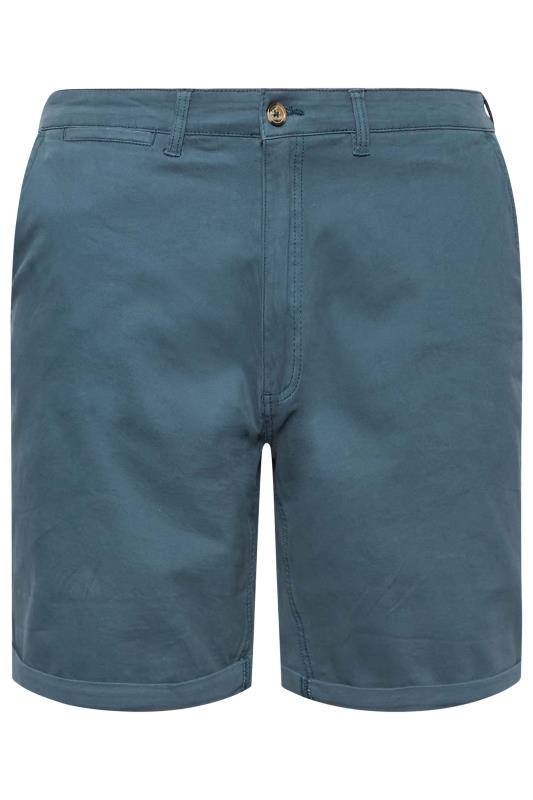 D555 Big & Tall Blue Stretch Chino Shorts | BadRhino 4