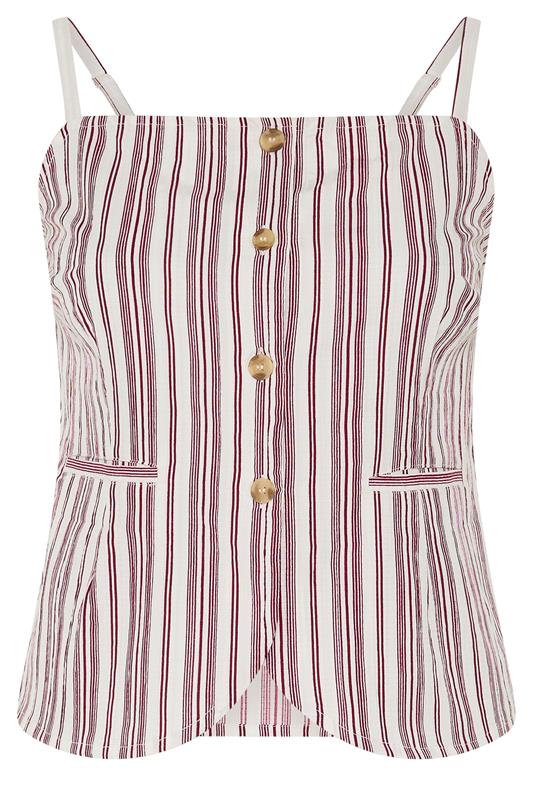 LIMITED COLLECTION Plus Size Red & White Stripe Strappy Waistcoat | Yours Clothing 5