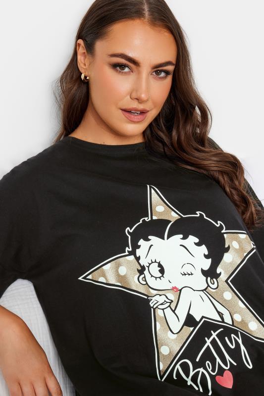 YOURS Plus Size Black Betty Boop Sleep Tee Nightdress | Yours Clothing 4