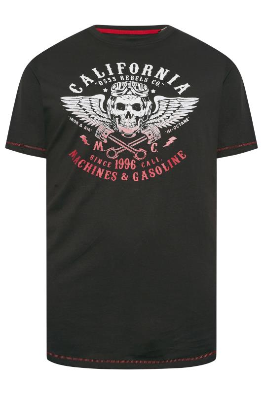 D555 Big & Tall Black California Skull T-Shirt | BadRhino 3