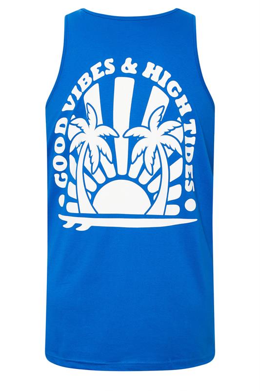 BadRhino Big & Tall Blue Extra Long Good Vibes Vest Top | BadRhino 7