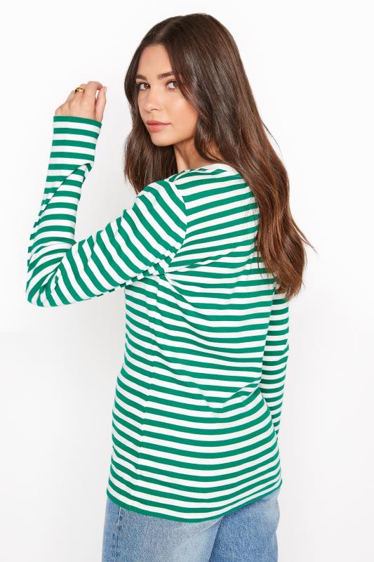 Tall Green & White Stripe Long Sleeve T-Shirt_C.jpg