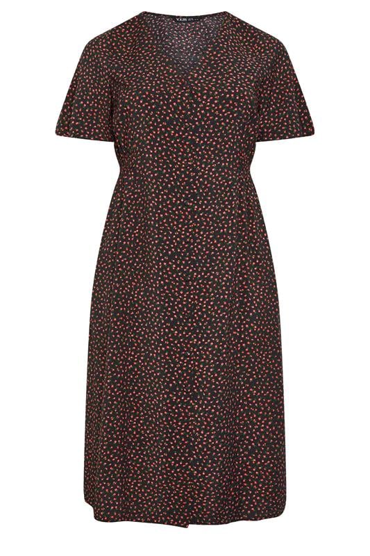 YOURS Plus Size Black Floral Tea Dress | Yours Clothing 5