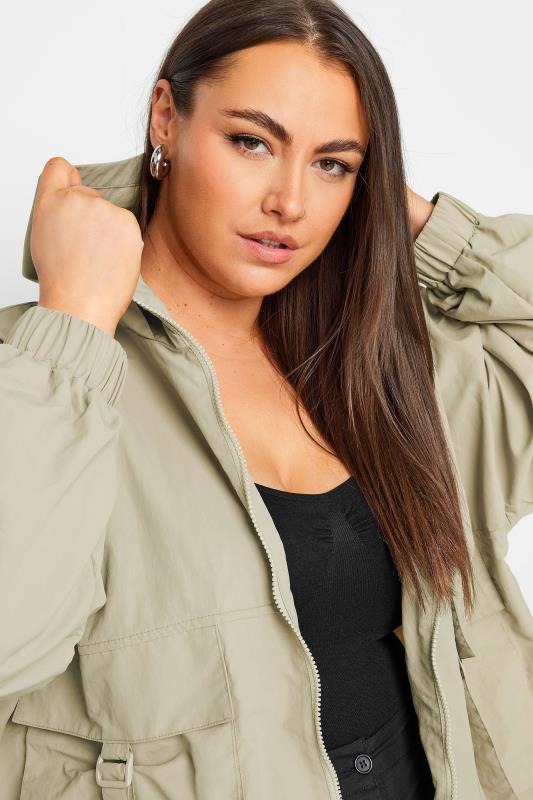 LIMITED COLLECTION Plus Size Stone Brown Hooded Cargo Jacket | Yours Clothing 4